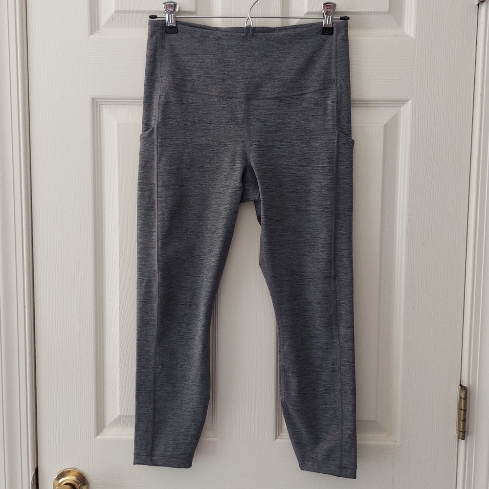 Athleta Petites Yoga Grey Heather Ultimate Stash Pocket 7/8 Tight Size SP